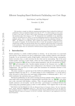 Efficient sampling-based bottleneck pathfinding over cost maps