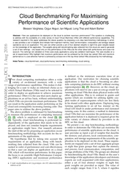 Cloud Benchmarking For Maximising Performance of Scientific Applications