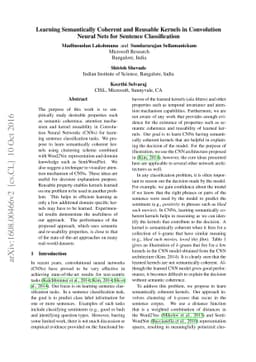 Learning Semantically Coherent and Reusable Kernels in Convolution
  Neural Nets for Sentence Classification