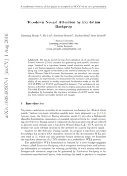 Top-down Neural Attention by Excitation Backprop