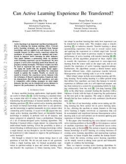Can Active Learning Experience Be Transferred?