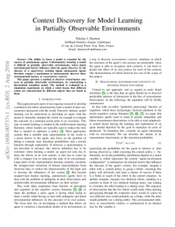 Context Discovery for Model Learning in Partially Observable
  Environments