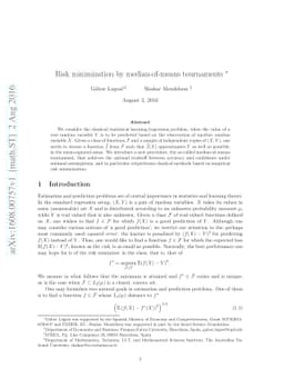 Risk minimization by median-of-means tournaments