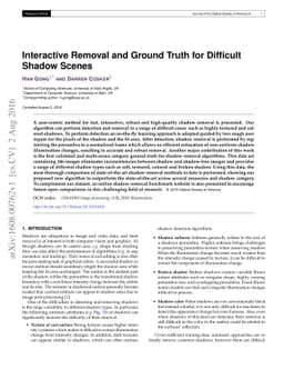 Interactive Removal and Ground Truth for Difficult Shadow Scenes
