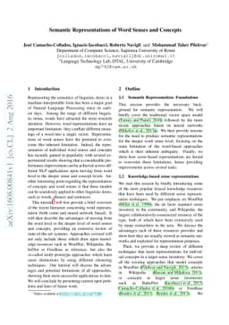 Semantic Representations of Word Senses and Concepts