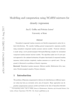 Modelling and computation using NCoRM mixtures for density regression