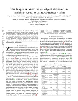 Challenges in video based object detection in maritime scenario using
  computer vision