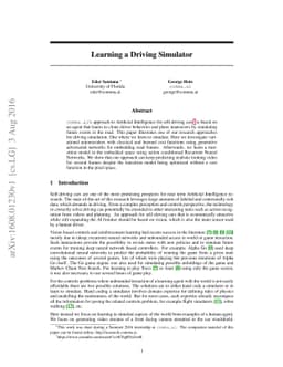 Learning a Driving Simulator