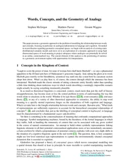 Words, Concepts, and the Geometry of Analogy