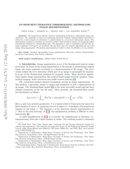 An efficient iterative thresholding method for image segmentation