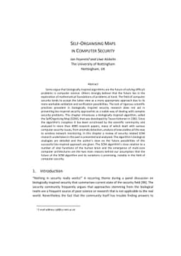 Self-Organising Maps in Computer Security