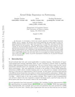 Kernel Ridge Regression via Partitioning