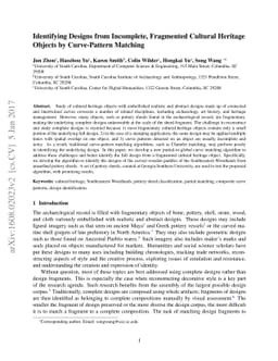 Identifying Designs from Incomplete, Fragmented Cultural Heritage
  Objects by Curve-Pattern Matching