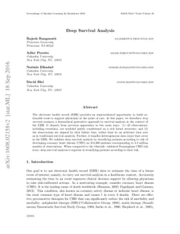 Deep Survival Analysis