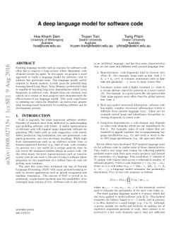 A deep language model for software code