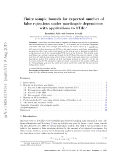 Finite sample bounds for expected number of false rejections under
  martingale dependence with applications to FDR