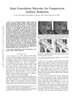 Deep Convolution Networks for Compression Artifacts Reduction