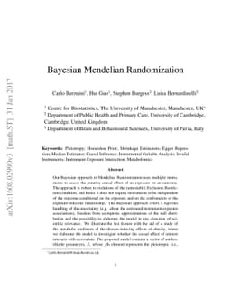 Bayesian Mendelian Randomization