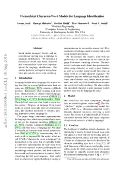 Hierarchical Character-Word Models for Language Identification