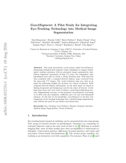 Gaze2Segment: A Pilot Study for Integrating Eye-Tracking Technology into
  Medical Image Segmentation
