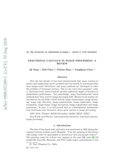 Fractional Calculus In Image Processing: A Review
