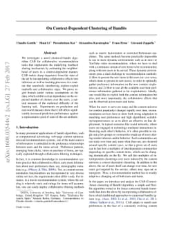 On Context-Dependent Clustering of Bandits