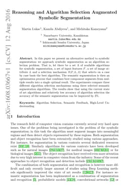 Reasoning and Algorithm Selection Augmented Symbolic Segmentation