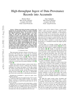 High-throughput Ingest of Provenance Records into Accumulo