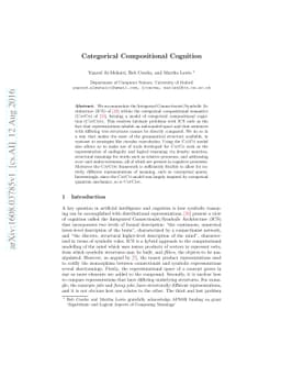 Compositional Distributional Cognition