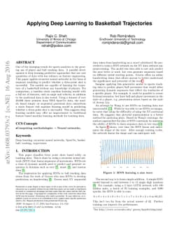 Applying Deep Learning to Basketball Trajectories