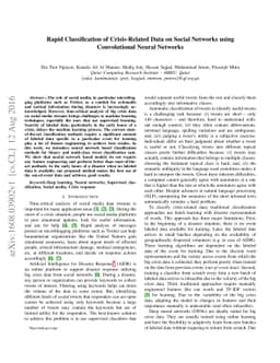 Rapid Classification of Crisis-Related Data on Social Networks using
  Convolutional Neural Networks
