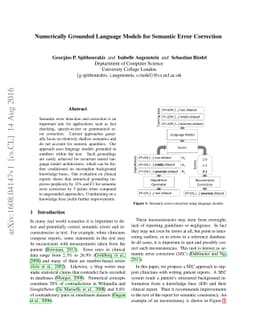 Numerically Grounded Language Models for Semantic Error Correction