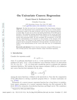 On Univariate Convex Regression
