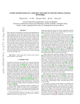 Every Filter Extracts A Specific Texture In Convolutional Neural
  Networks