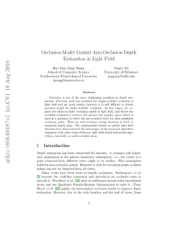Occlusion-Model Guided Anti-Occlusion Depth Estimation in Light Field