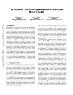 The Bayesian Low-Rank Determinantal Point Process Mixture Model