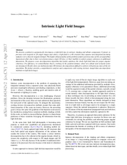 Intrinsic Light Field Images