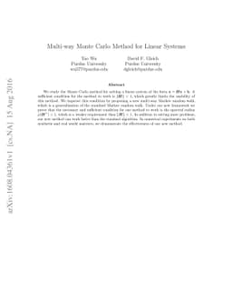 Multi-way Monte Carlo Method for Linear Systems