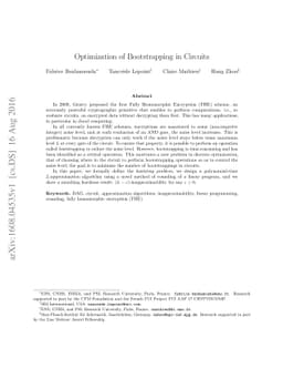 Optimization of Bootstrapping in Circuits
