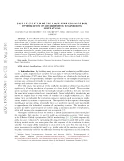 Fast Calculation of the Knowledge Gradient for Optimization of
  Deterministic Engineering Simulations
