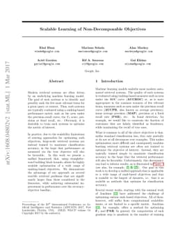 Scalable Learning of Non-Decomposable Objectives