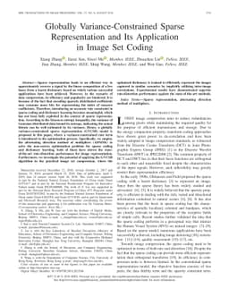 Globally Variance-Constrained Sparse Representation and Its Application
  in Image Set Coding