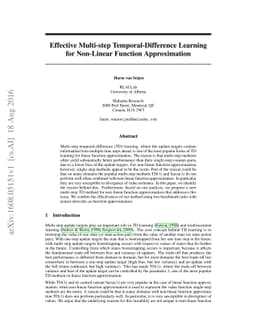 Effective Multi-step Temporal-Difference Learning for Non-Linear
  Function Approximation
