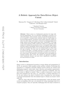 A Holistic Approach for Data-Driven Object Cutout