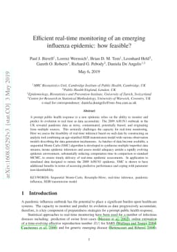 Efficient real-time monitoring of an emerging influenza epidemic: how
  feasible?