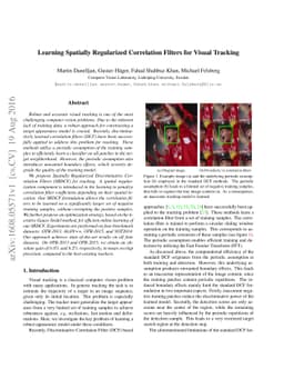 Learning Spatially Regularized Correlation Filters for Visual Tracking