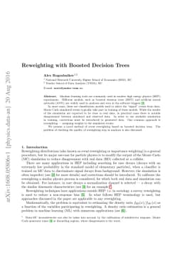 Reweighting with Boosted Decision Trees