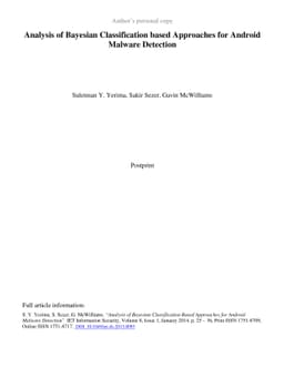 Analysis of Bayesian Classification based Approaches for Android Malware
  Detection