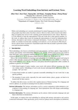 Learning Word Embeddings from Intrinsic and Extrinsic Views