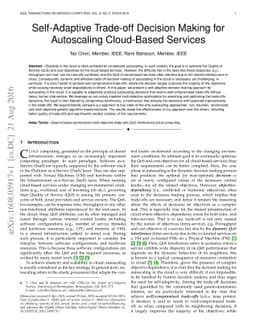 Self-Adaptive Trade-off Decision Making for Autoscaling Cloud-Based
  Services